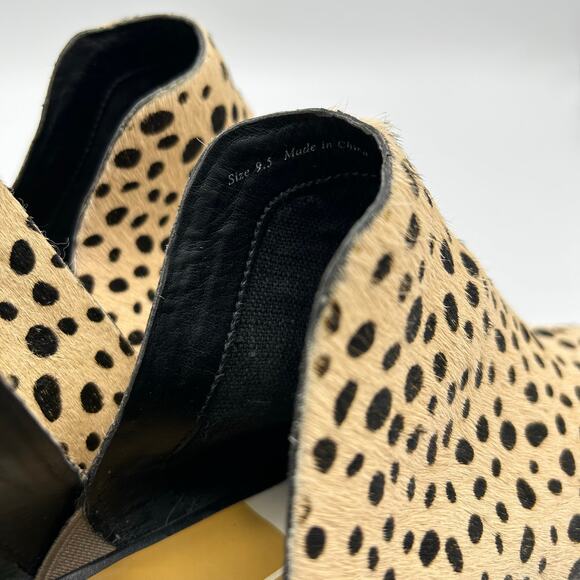 Dolce Vita‎ Booties 9.5 Calf Hair Dalmatian Spot Pointed Toe Ankle Boots 2" Heel - Picture 9 of 13